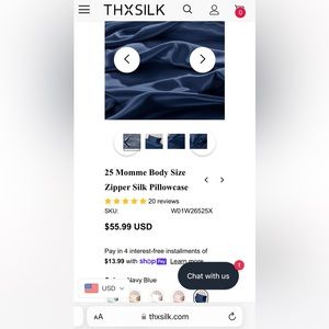 Thxsilk 100% silk body size pillowcase
